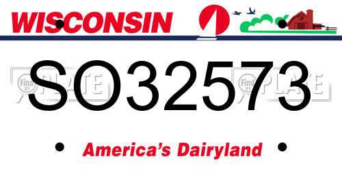 SO32573 Wisconsin License Plate