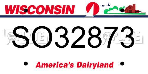 SO32873 Wisconsin License Plate