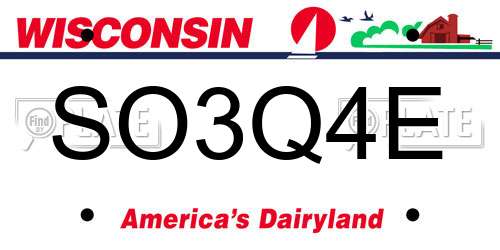 SO3Q4E Wisconsin License Plate