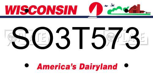 SO3T573 Wisconsin License Plate