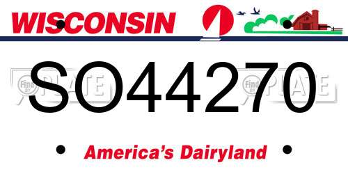 SO44270 Wisconsin License Plate