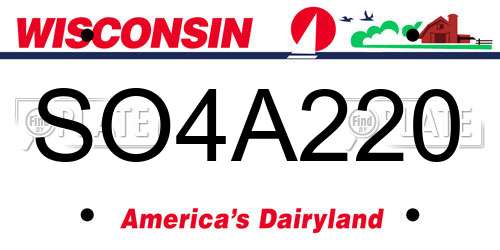 SO4A220 Wisconsin License Plate