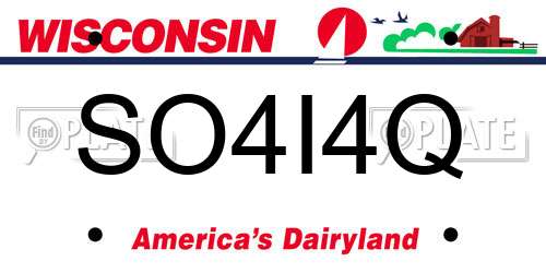 SO4I4Q Wisconsin License Plate