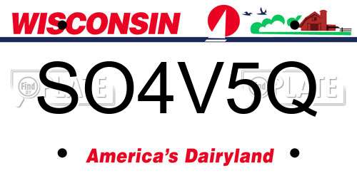 SO4V5Q Wisconsin License Plate