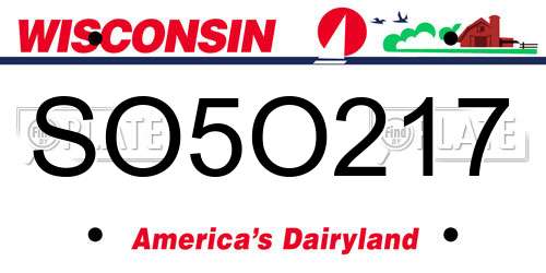 SO5O217 Wisconsin License Plate