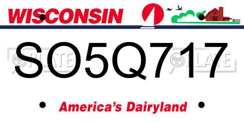 SO5Q717 Wisconsin License Plate