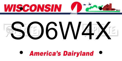 SO6W4X Wisconsin License Plate