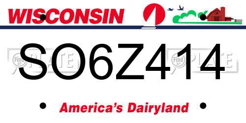 SO6Z414 Wisconsin License Plate