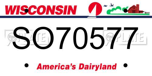 SO70577 Wisconsin License Plate