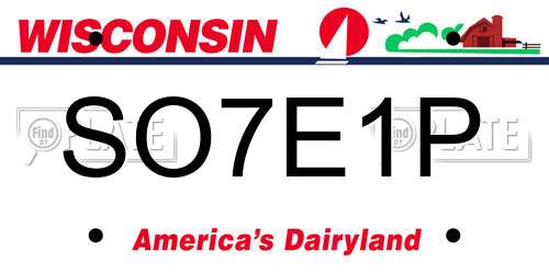 SO7E1P Wisconsin License Plate