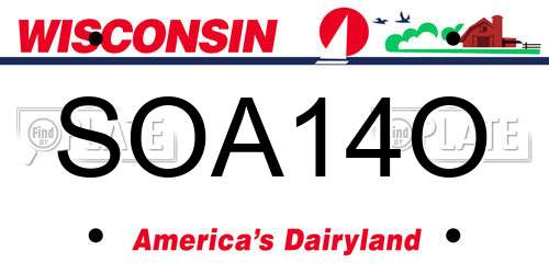 SOA14O Wisconsin License Plate