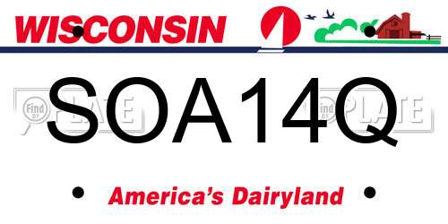 SOA14Q Wisconsin License Plate