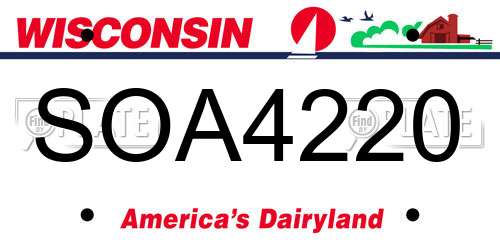 SOA4220 Wisconsin License Plate