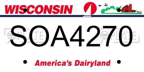 SOA4270 Wisconsin License Plate