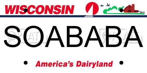 SOABABA Wisconsin License Plate