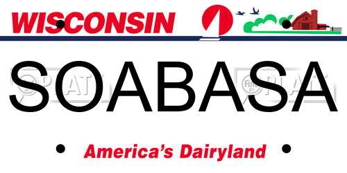 SOABASA Wisconsin License Plate