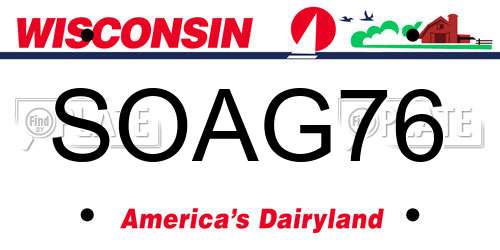 SOAG76 Wisconsin License Plate