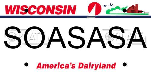SOASASA Wisconsin License Plate
