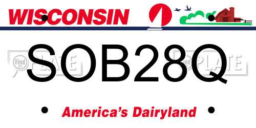 SOB28Q Wisconsin License Plate