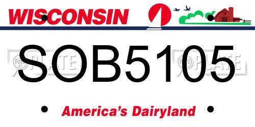 SOB5105 Wisconsin License Plate