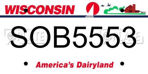 SOB5553 Wisconsin License Plate