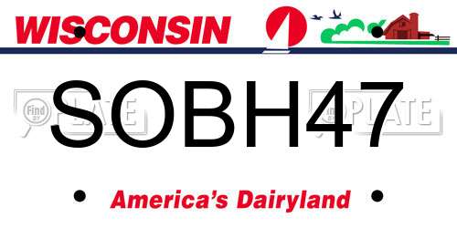 SOBH47 Wisconsin License Plate