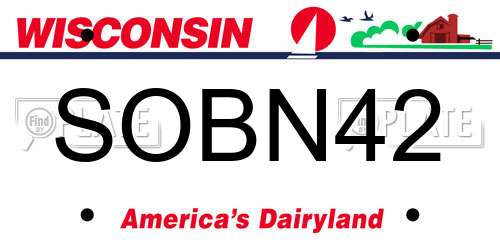 SOBN42 Wisconsin License Plate