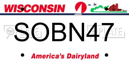 SOBN47 Wisconsin License Plate