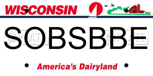 SOBSBBE Wisconsin License Plate