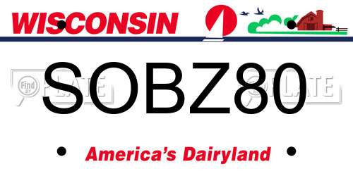 SOBZ80 Wisconsin License Plate