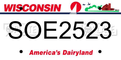 SOE2523 Wisconsin License Plate