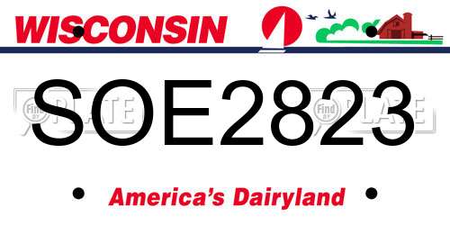SOE2823 Wisconsin License Plate