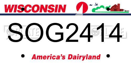 SOG2414 Wisconsin License Plate