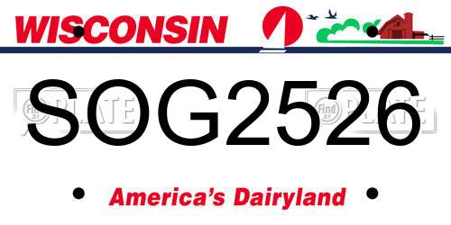 SOG2526 Wisconsin License Plate
