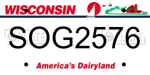 SOG2576 Wisconsin License Plate