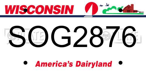 SOG2876 Wisconsin License Plate