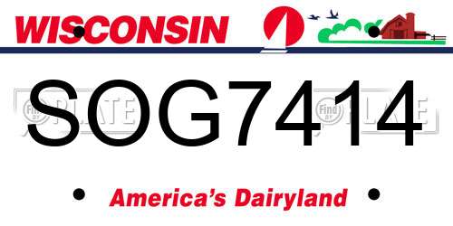 SOG7414 Wisconsin License Plate