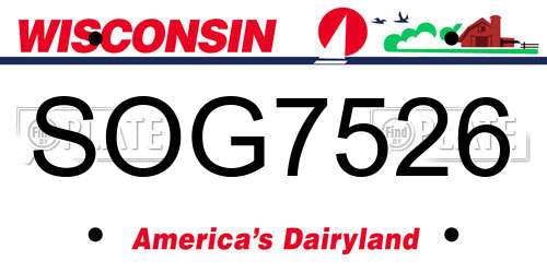 SOG7526 Wisconsin License Plate