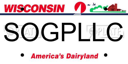SOGPLLC Wisconsin License Plate