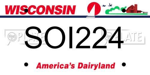SOI224 Wisconsin License Plate