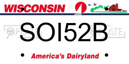 SOI52B Wisconsin License Plate