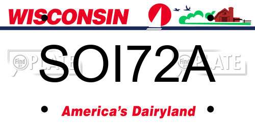 SOI72A Wisconsin License Plate