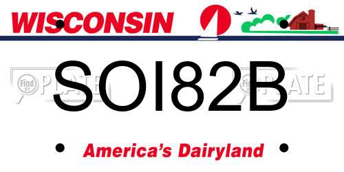 SOI82B Wisconsin License Plate