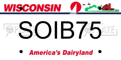 SOIB75 Wisconsin License Plate