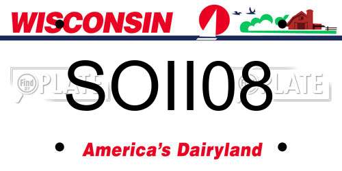 SOII08 Wisconsin License Plate