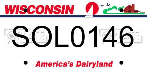 SOL0146 Wisconsin License Plate