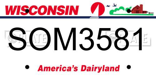 SOM3581 Wisconsin License Plate