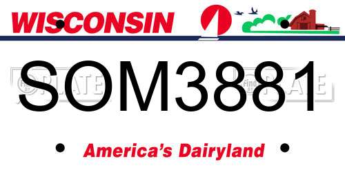 SOM3881 Wisconsin License Plate
