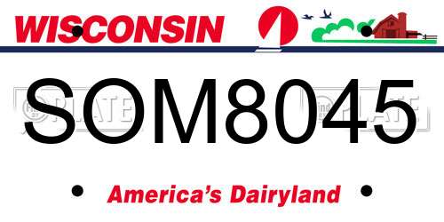 SOM8045 Wisconsin License Plate