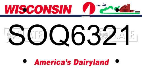 SOQ6321 Wisconsin License Plate